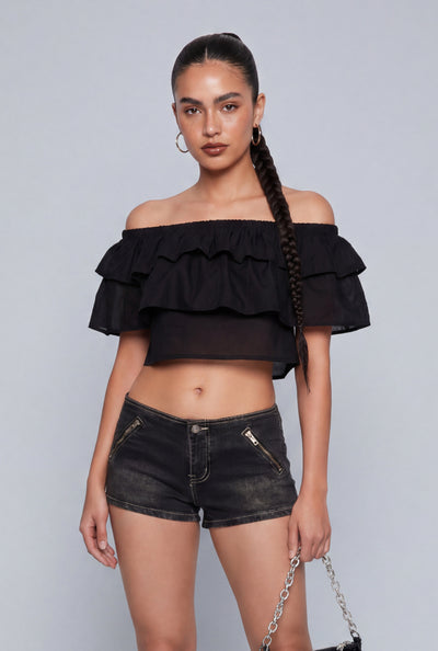 Marlowe Ruffled Off The Shoulder Top