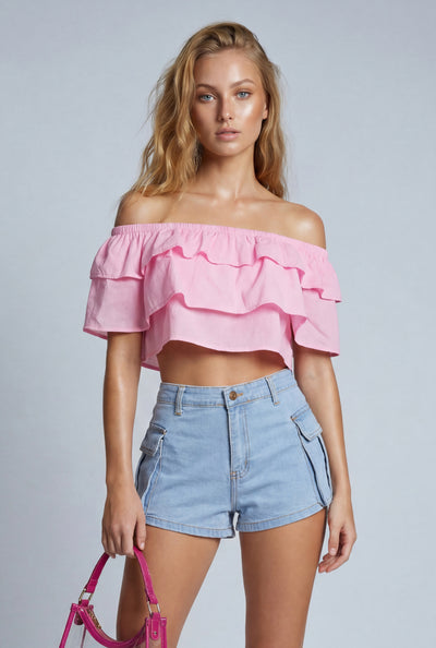 Marlowe Ruffled Off The Shoulder Top