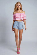 Marlowe Ruffled Off The Shoulder Top