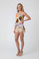 Retro Colorblock Sharkbite Halter Top
