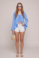 Ruffled Flyaway Top
