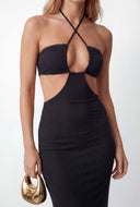 Joy Cut Out Halter Bodycon Maxi Dress