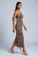 Leopard Fringe Maxi Dress