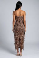 Leopard Fringe Maxi Dress