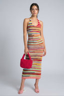 Patterned Halter Maxi Dress