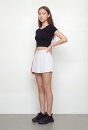 High Waisted Pleated Skort
