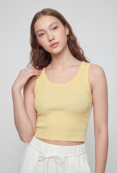Lana Seamless Scoop Neck Crop Tank Top
