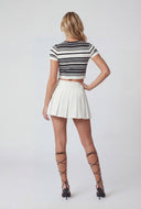 Striped Ribbed Knit Crop Top