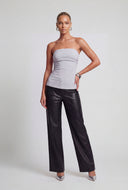Side Slit Ruched Tube Top