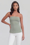 Side Slit Ruched Tube Top
