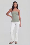 Side Slit Ruched Tube Top