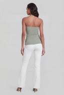 Side Slit Ruched Tube Top
