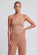 Side Slit Ruched Tube Top