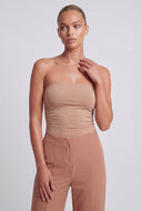 Side Slit Ruched Tube Top