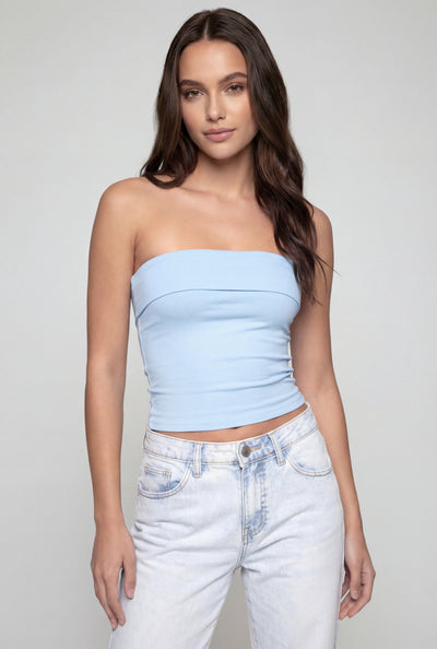 Fold Over Crop Tube Top