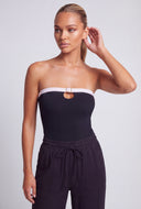 Esther Contrast Buckle Keyhole Tube Top