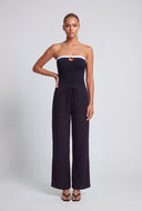 Esther Contrast Buckle Keyhole Tube Top