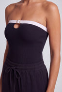 Esther Contrast Buckle Keyhole Tube Top