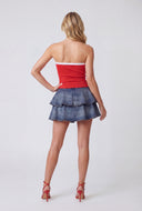 Esther Contrast Buckle Keyhole Tube Top