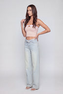 Esther Contrast Buckle Keyhole Tube Top