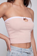 Esther Contrast Buckle Keyhole Tube Top