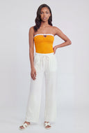 Esther Contrast Buckle Keyhole Tube Top