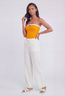 Esther Contrast Buckle Keyhole Tube Top
