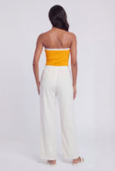 Esther Contrast Buckle Keyhole Tube Top