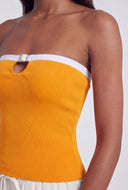 Esther Contrast Buckle Keyhole Tube Top