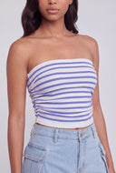 Striped Ribbed Crop Tube Top
