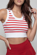 Striped Scoop Neck Crop Top