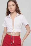 Bellamy Open Tie Front Cropped Shirt