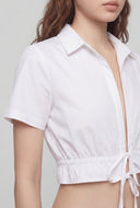 Bellamy Open Tie Front Cropped Shirt