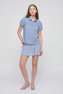 Puff Sleeve Denim Shirt