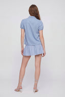 Puff Sleeve Denim Shirt