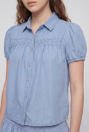 Puff Sleeve Denim Shirt