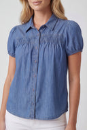 Puff Sleeve Denim Shirt
