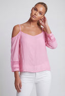 Cold Shoulder Gauze Knit Blouse