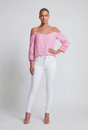 Cold Shoulder Gauze Knit Blouse