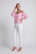 Cold Shoulder Gauze Knit Blouse