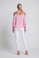 Cold Shoulder Gauze Knit Blouse