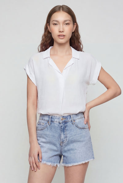 Collared Notch Neck Blouse