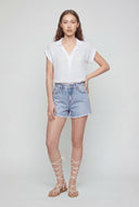 Collared Notch Neck Blouse