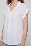 Collared Notch Neck Blouse
