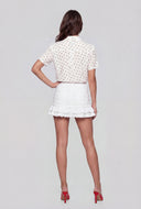 Billie Satin Polka Dot Button-Front Shirt
