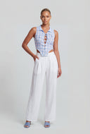Arlet Checkered Lace-Up Crop Top