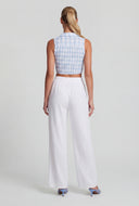 Arlet Checkered Lace-Up Crop Top
