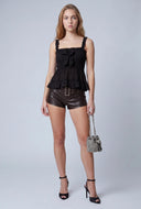 Smocked Bow Peplum Top