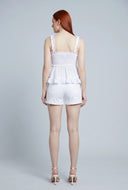 Smocked Bow Peplum Top