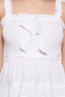 Smocked Bow Peplum Top